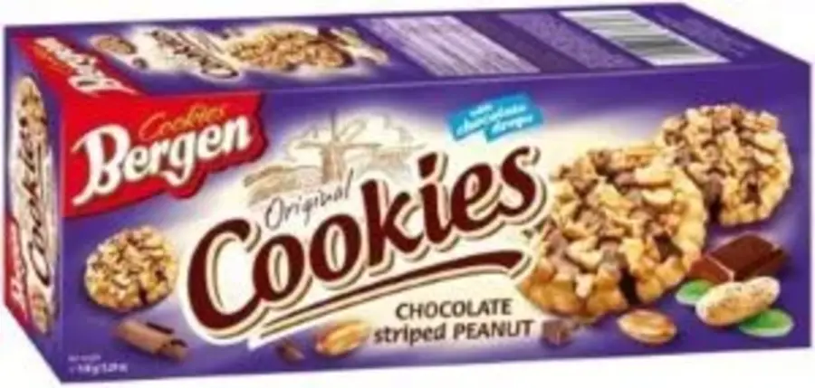 Bergen Chocolate Striped Peanut Cookies 150G